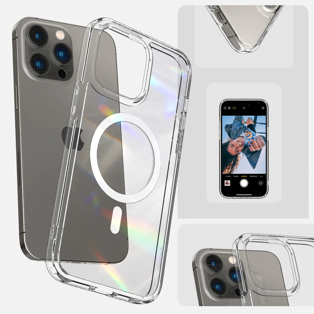 Etui pancerne z wbudowanym pierścieniem magnetycznym kompatybilne z akcesoriami z serii MagSafe Spigen Ultra Hybrid Mag do iPhone 14 Pro